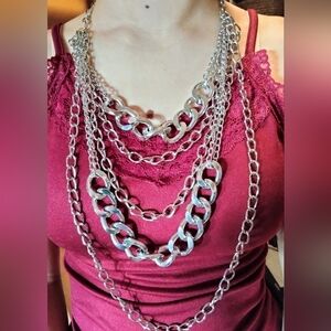Chic Silver Layered Necklace